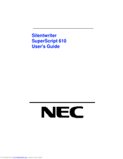 Nec SuperScript 610 User Manual