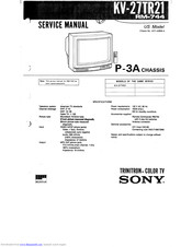 Sony KV-27TR21 Service Manual