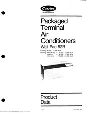 Carrier Wall Pac 52B Product Data