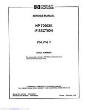 HP HP 70903A IF SECTION Service Manual