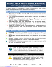 Norcross 8000.06 Installation And Operation Manual