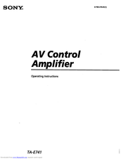 Sony TA-E741 Operating Instructions Manual