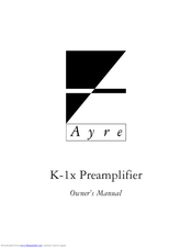 Ayre K-1x Owner's Manual