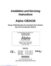 Alpha Alpha CB28 Installation And Servicing Instructions