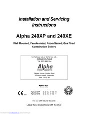 Alpha Alpha 240XP Installation And Servicing Instructions