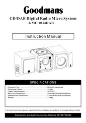 Goodmans GMC1034DAB Instruction Manual