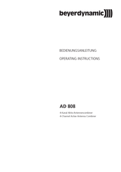 Beyerdynamic AD 808 Operating Instructions Manual