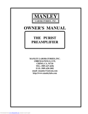 Manley Purist Owner's Manual