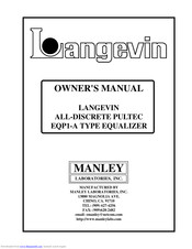 Manley Langevin Pultec EQP1-A Owner's Manual
