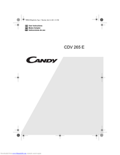 Candy CDV 265 E User Instructions