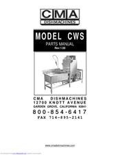 CMA Dishmachines CWS Parts Manual