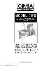 CMA Dishmachines CWS Service & Parts Manual