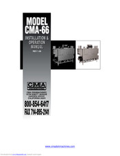CMA Dishmachines CMA-66 L.T. Installation & Operation Manual