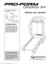 ProForm 395 P Treadmill Manual Del Usuario