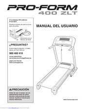 ProForm 400 Zlt Treadmill Manual Del Usuario