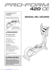Pro-Form 420 Ce Elliptical Manual Del Usuario