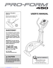 Pro-Form 450 Elliptical User Manual