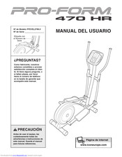 ProForm 470 Hr Elliptical Manual Del Usuario