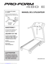 ProForm 480 E Treadmill Manuel De L'utilisateur