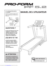 Proform 5.2 Treadmill Manuel De L'utilisateur