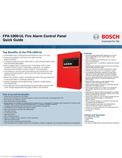 Bosch FPA-1000-UL Quick Manual