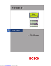 Bosch Solution 64 User Manual