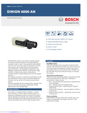Bosch DINION 4000 AN Specification