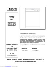 Electrolux 587.15242702 Repair Parts List Manual