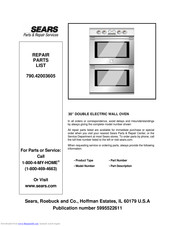 Electrolux 790.42003605 Repair Parts List Manual