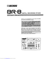 Roland BR-8 Owner's Manual