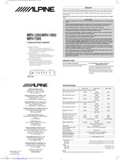Alpine MRV-1005 Owner's Manual