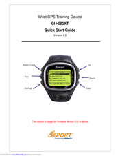Globalsat GH-625XT Quick Start Manual