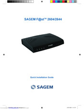 Sagem F@st 2644 Quick Installation Manual