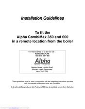 Alpha Alpha CombiMax 350 Installation Manuallines