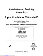 Alpha Alpha CombiMax 350 Installation And Servicing Instructions