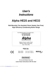 Alpha Alpha HE33 User Instructions