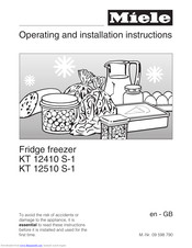 Miele KT 12410 S-1 Operating And Installation Manual