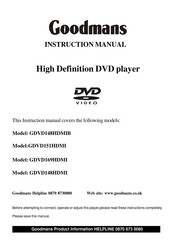 Goodmans GDVD148HDMIB Instruction Manual