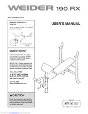 Weider 190 Rx Bench Manual