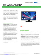 NEC MultiSync PA272W Specification