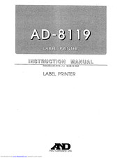 A&D AD-8119 Instruction Manual