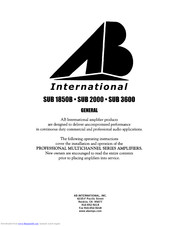 AB International SUB 3600 Owner's Manual