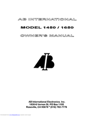 AB International 1650 Owner's Manual
