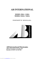 AB International 9420A Owner's Manual