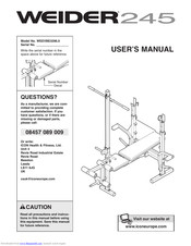 Weider 245 Bench User Manual
