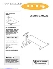 Weslo 105 Bench User Manual