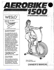 Weslo Aerobike 1500 Excercise Bike Manual