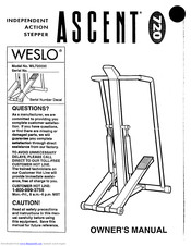 Weslo Ascent 720 Manual