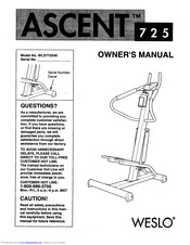 Weslo Ascent 725 Manual