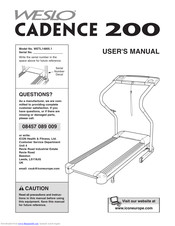 Weslo Cadence 200 Treadmill User Manual